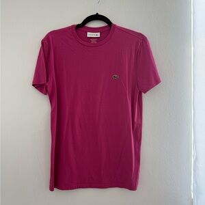 Lacoste Pink Crew Neck Short Sleeve Tee